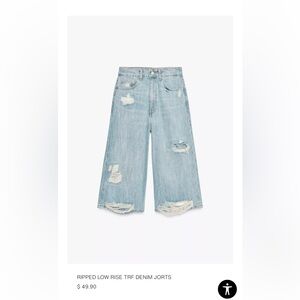 Distressed Light Blue Denim Jorts